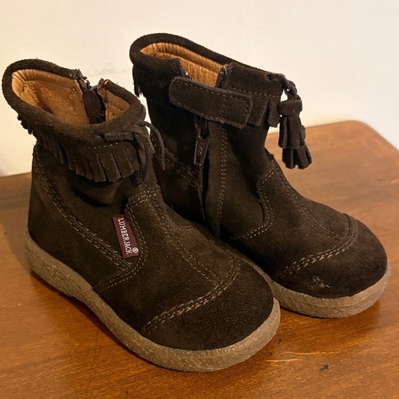 lumberjack Other - Kids Brown Suede Fringe Zip Boots